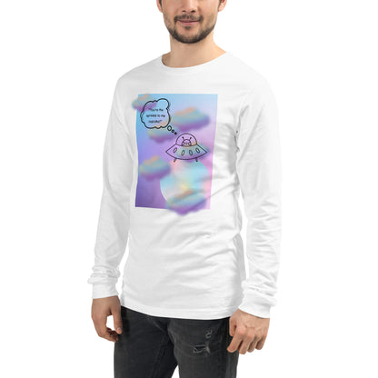 Sprinkle Theory Long Sleeve Shirt - Left Placement product image 41 in Heather Navy, size XS, with front view, left-side angle and left placement.