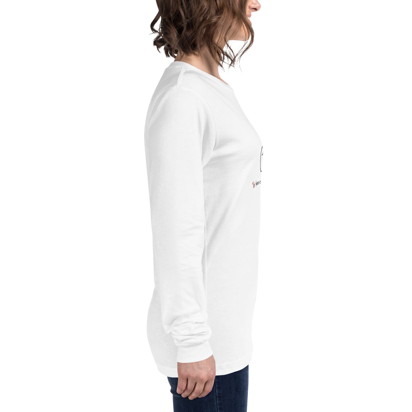 Cute Haunt Long Sleeve Shirt - Left Placement product image 41 in Heather Navy, size XS, with right-side angle and left placement.