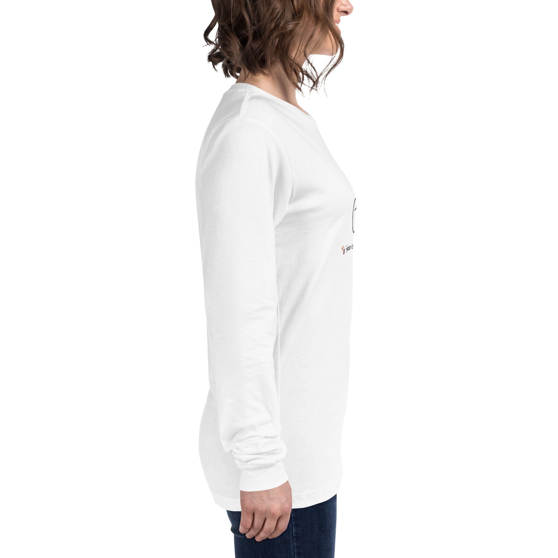 Cute Haunt Long Sleeve Shirt - Left Placement product image 41 in Heather Navy, size XS, with right-side angle and left placement.
