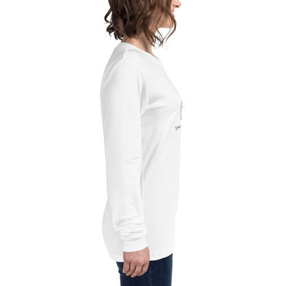 Cute Haunt Long Sleeve Shirt - Left Placement product image 41 in Heather Navy, size XS, with right-side angle and left placement.