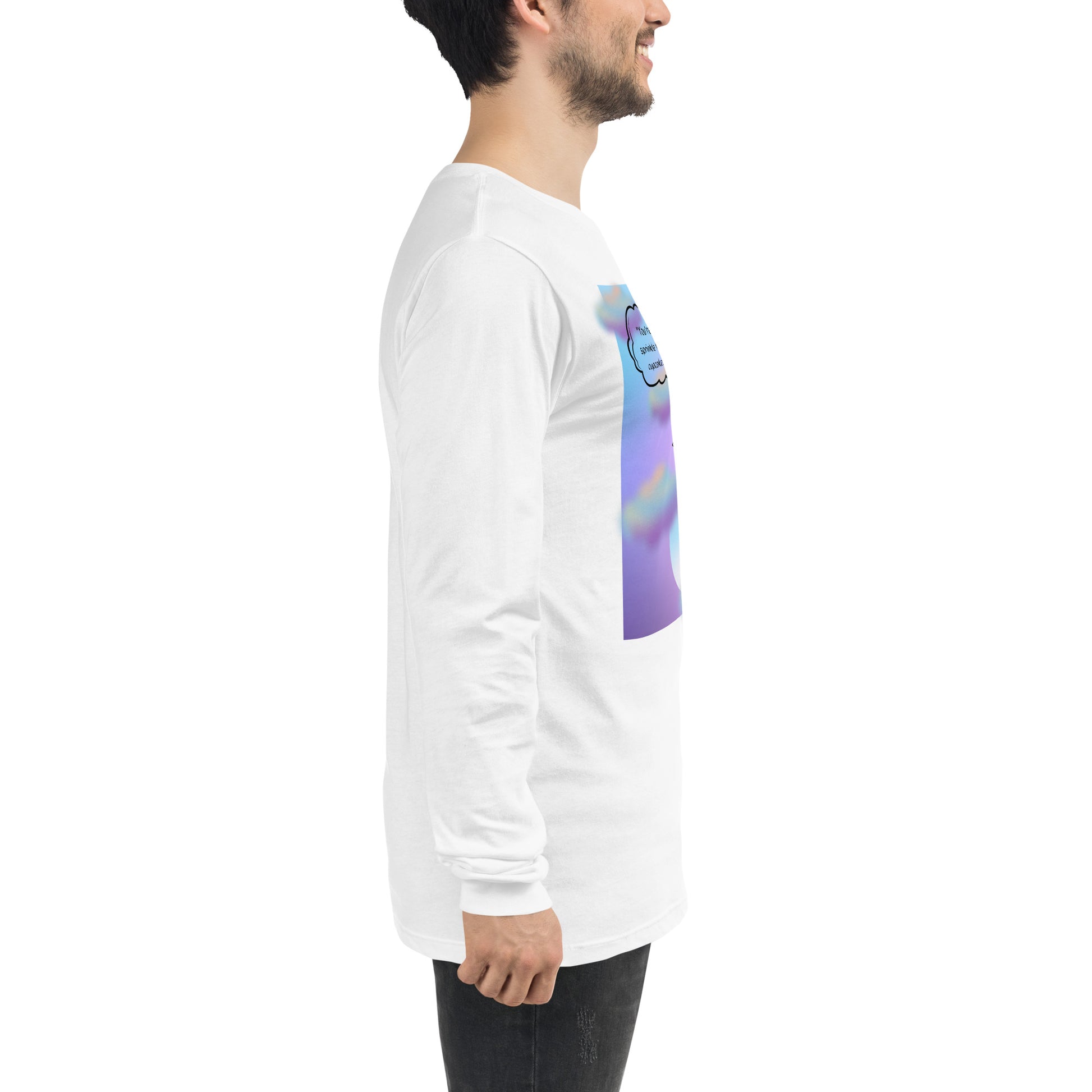 Image 40 of True Royal Sprinkle Theory Long Sleeve Shirt - Left Placement, size XL, with You're the Sprinkle to My Cupcake artwork visible in right-side angle.
