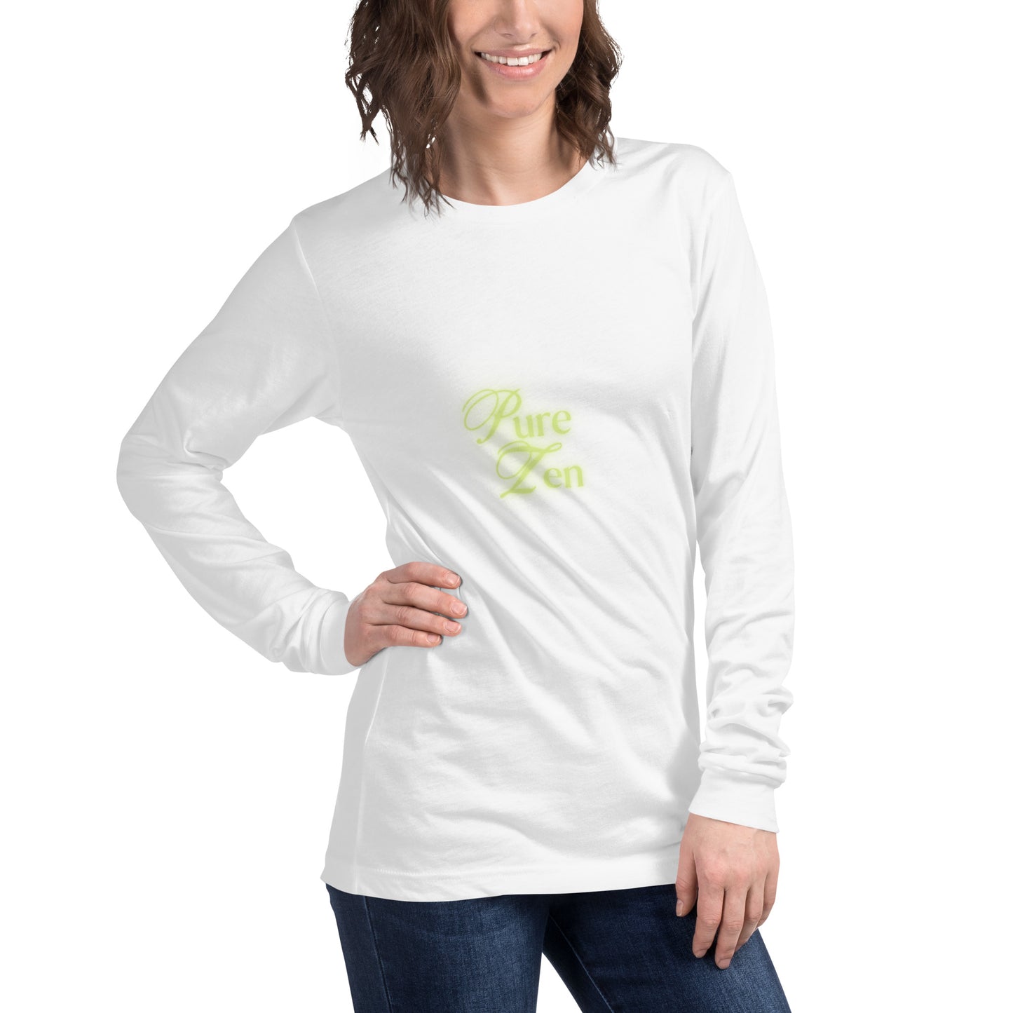 Zenline Long Sleeve Shirt - Left Placement image 12 in Black, size 2XL, showing front view, right-side angle for the Pure Zen design.