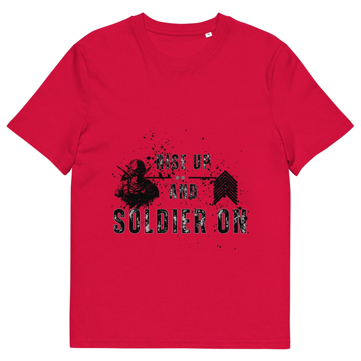 Fortitude T-Shirt - Left Placement 1 by R.A. Apparel, image 3, front view, Burgundy, size L, left placement.