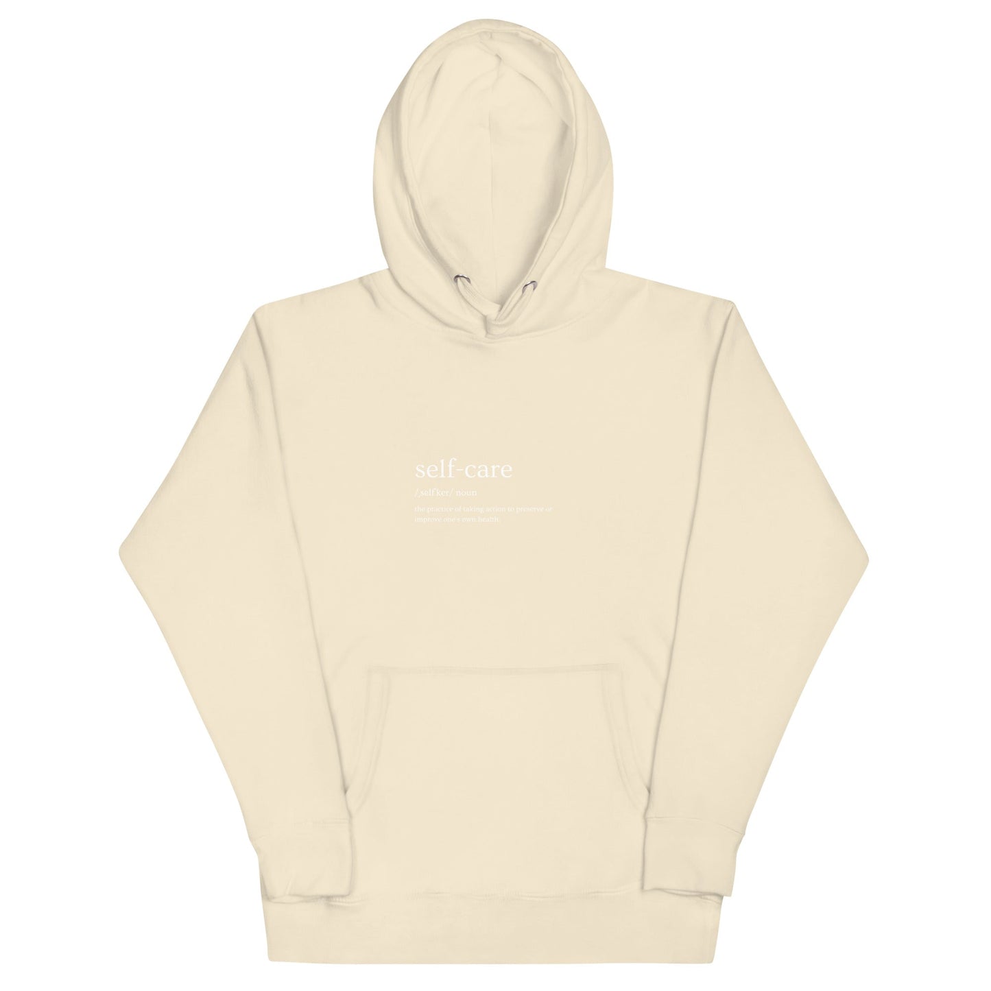 Self Ritual Hoodie - Left Placement image 14: Maroon version, size M with front view of the Self Care range.