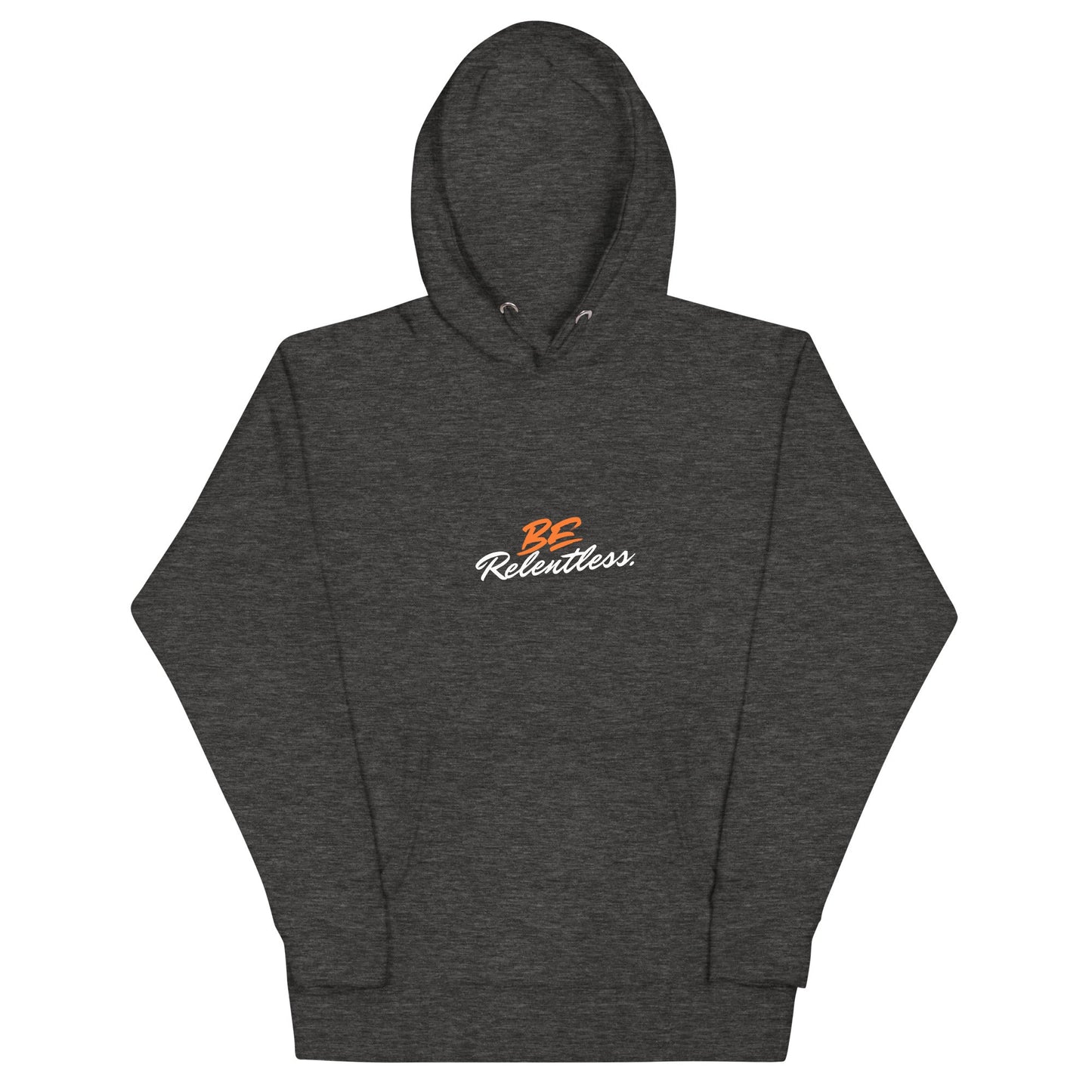 Image 4 of Black Relentless Hoodie - Left Placement, size XL, with Be Relentless artwork visible in front view.