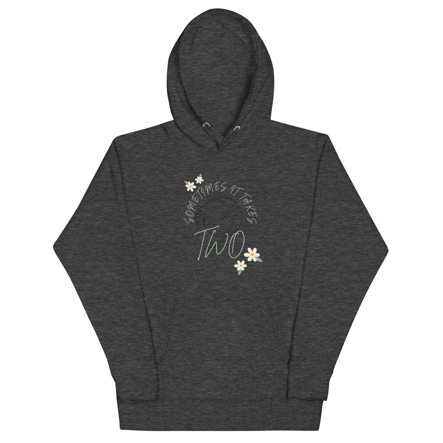 Duet Hoodie - Left Placement by R.A. Apparel, image 4, front view, Black, size XL, left placement.