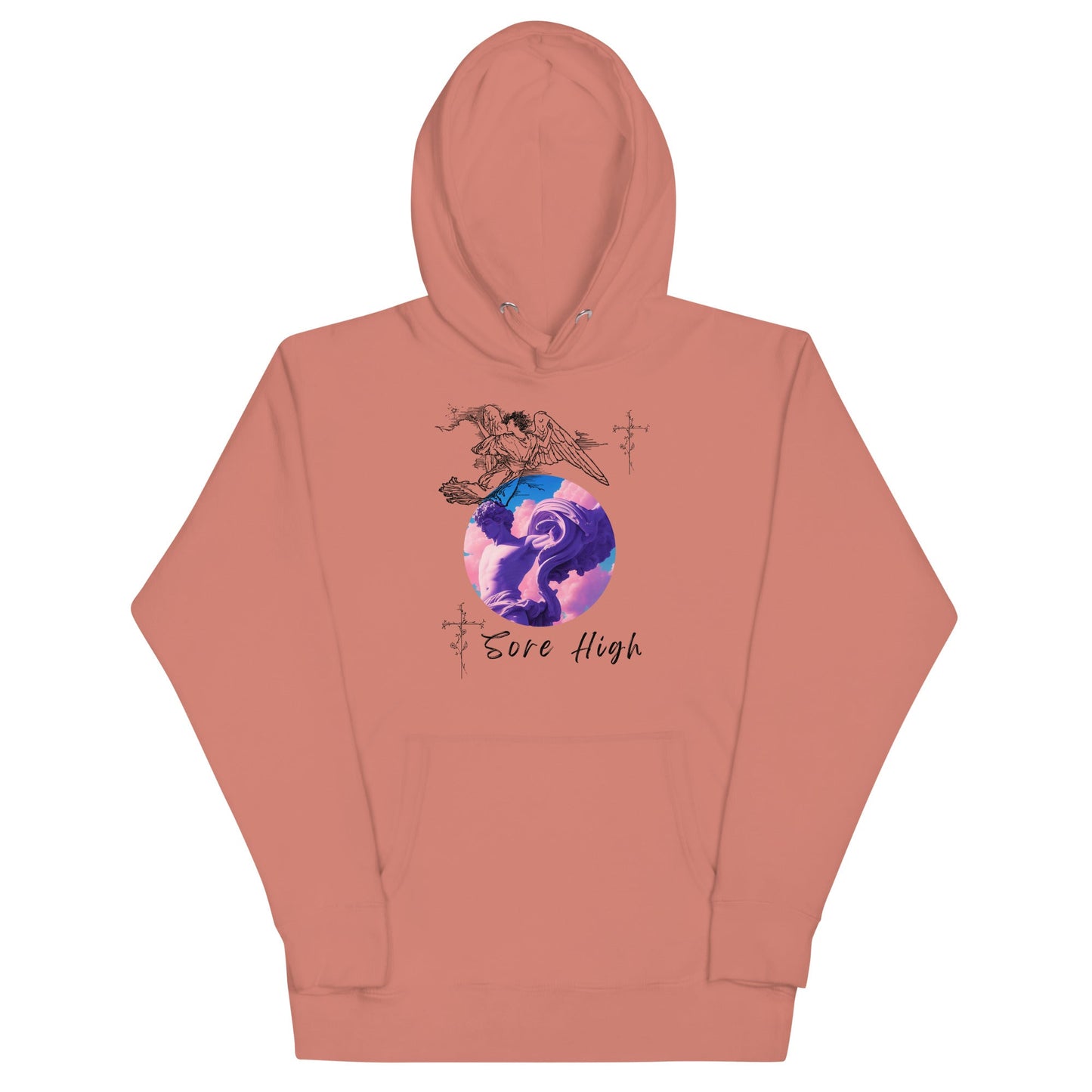 Image 10 of Navy Blazer Skyborne Hoodie - Left Placement, size XL, with Sore High artwork visible in front view.
