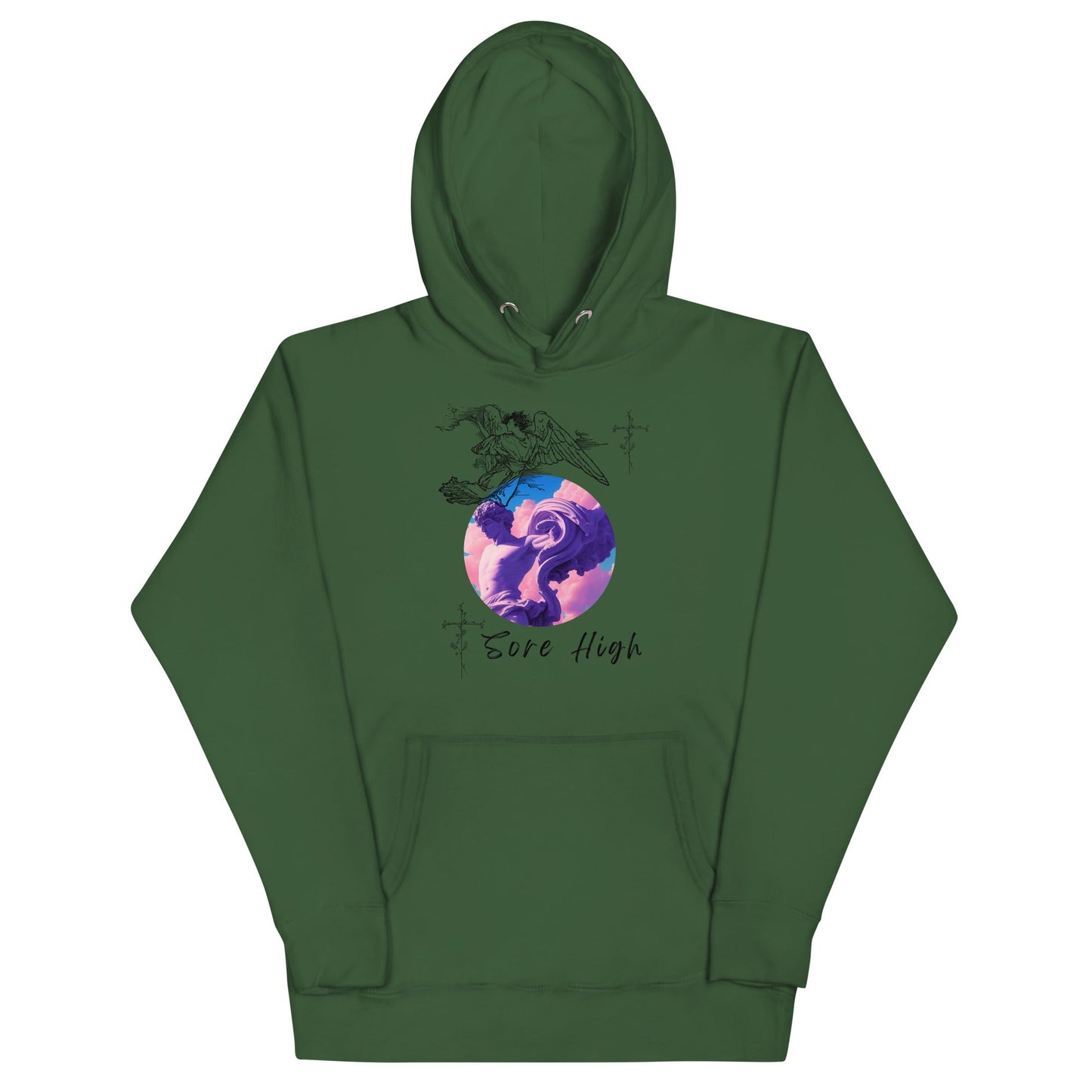 Skyborne Hoodie - Left Placement image 7: Navy Blazer version, size S with front view of the Sore High range.