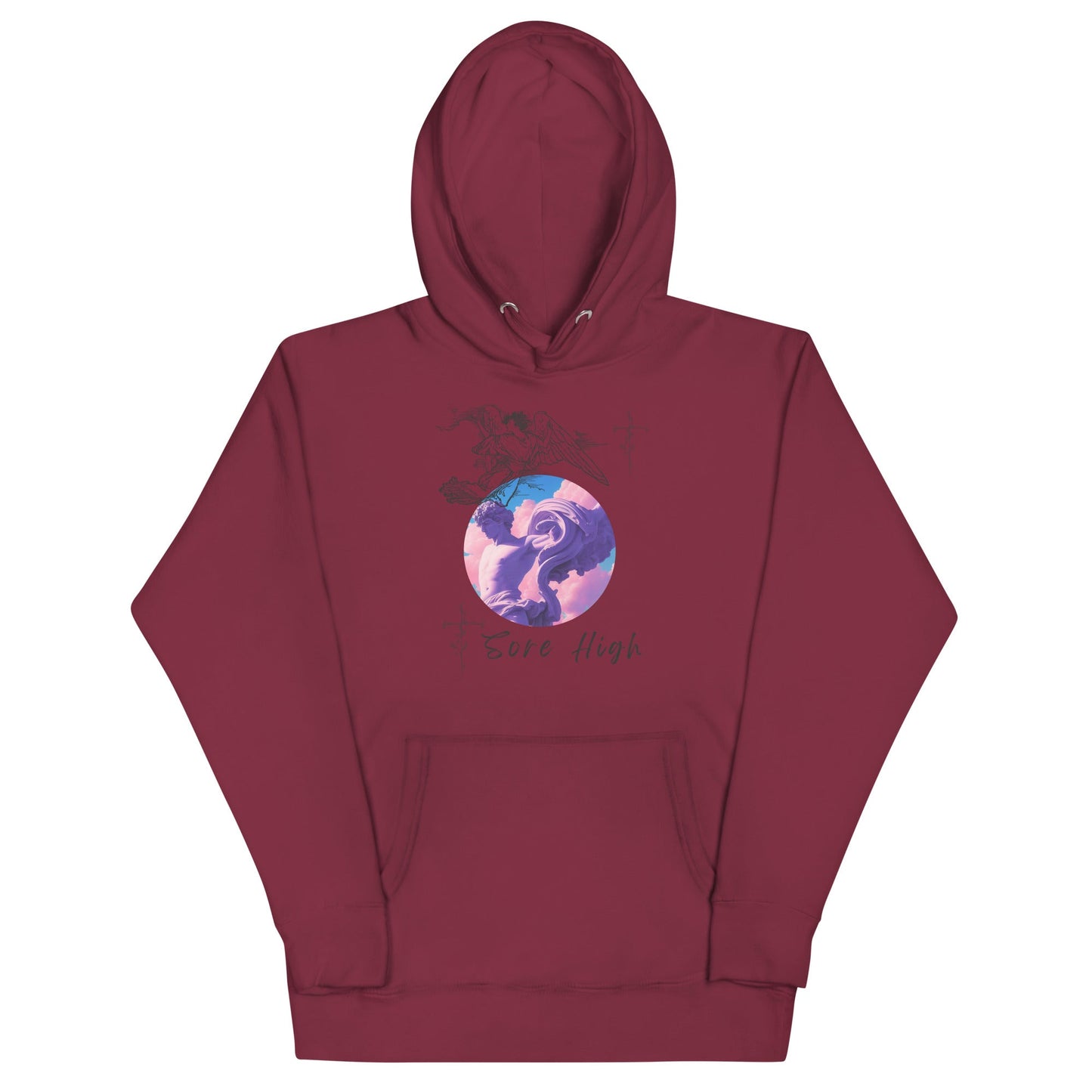 Skyborne Hoodie - Left Placement product image 3 in Black, size L, with front view and left placement.