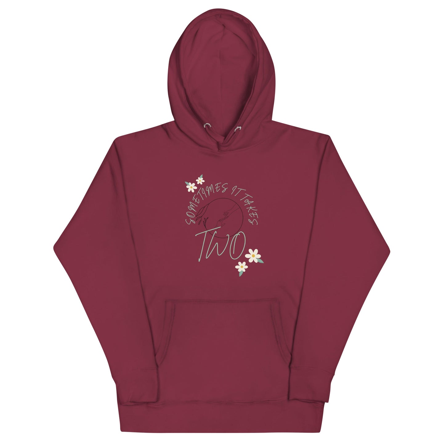 Duet Hoodie - Left Placement by R.A. Apparel, image 3, front view, Black, size L, left placement.