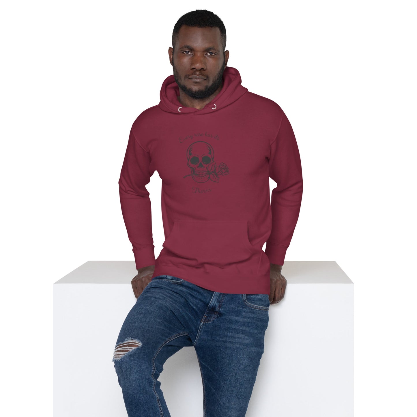 Rose & Bone Hoodie - Left Placement by R.A. Apparel, image 2, front view, Navy Blazer, size M, left placement.