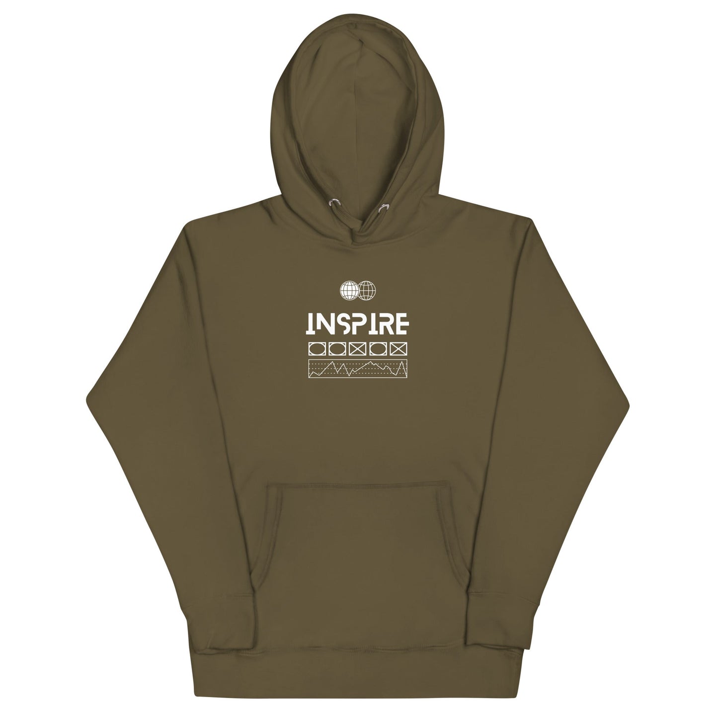 Image 9 of Navy Blazer Inspireline Hoodie - Left Placement, size XL, with Inspire artwork visible in front view.