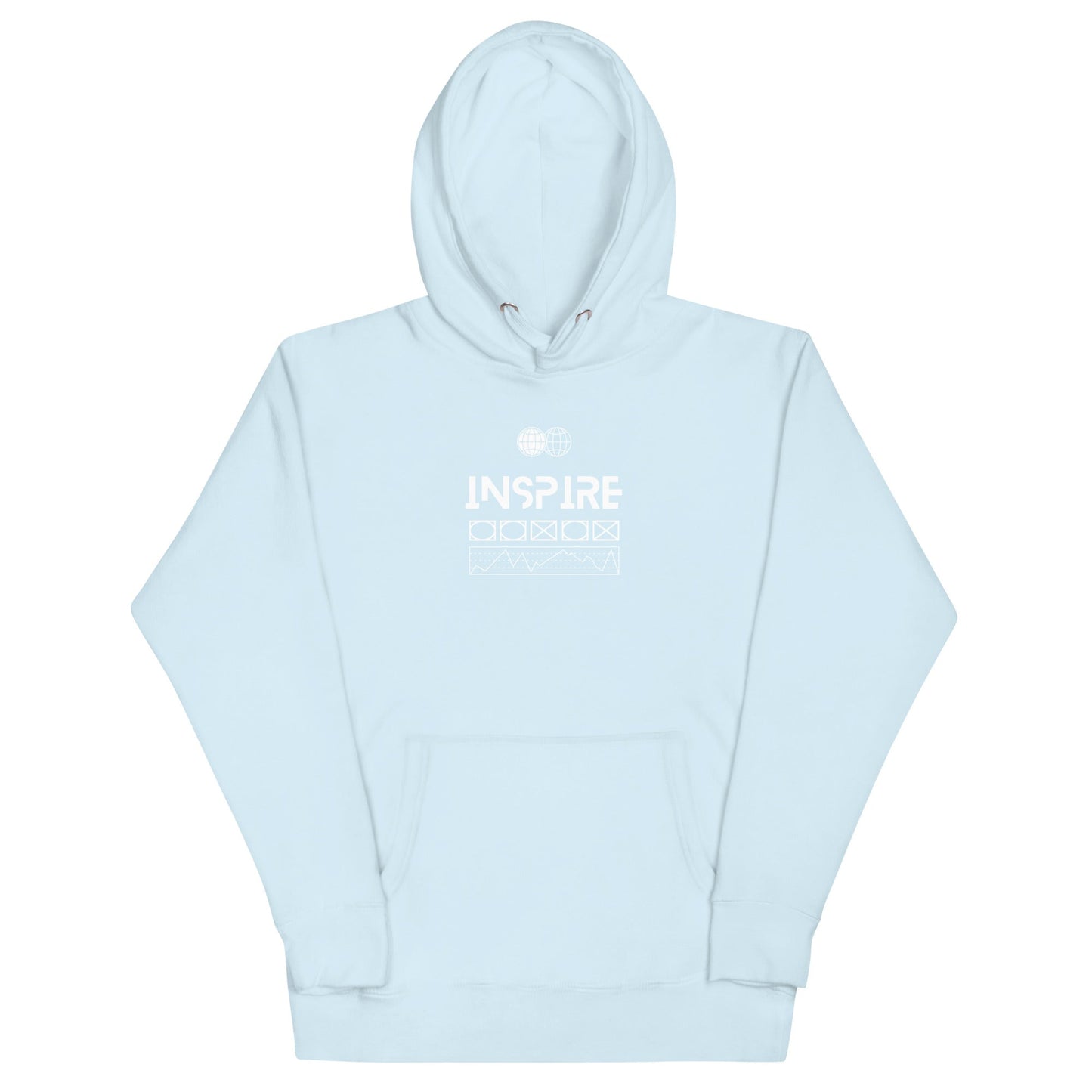 Inspireline Hoodie - Left Placement image 12: Maroon version, size M with front view of the Inspire range.