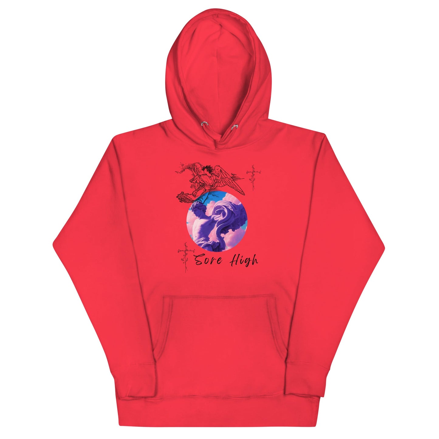 Skyborne Hoodie - Left Placement image 9 in Navy Blazer, size L, showing front view for the Sore High design.