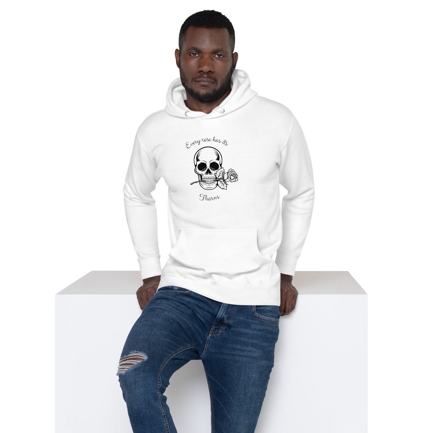 Image 12 of Maroon Rose & Bone Hoodie - Left Placement, size 3XL, with Skull and Rose artwork visible in front view.