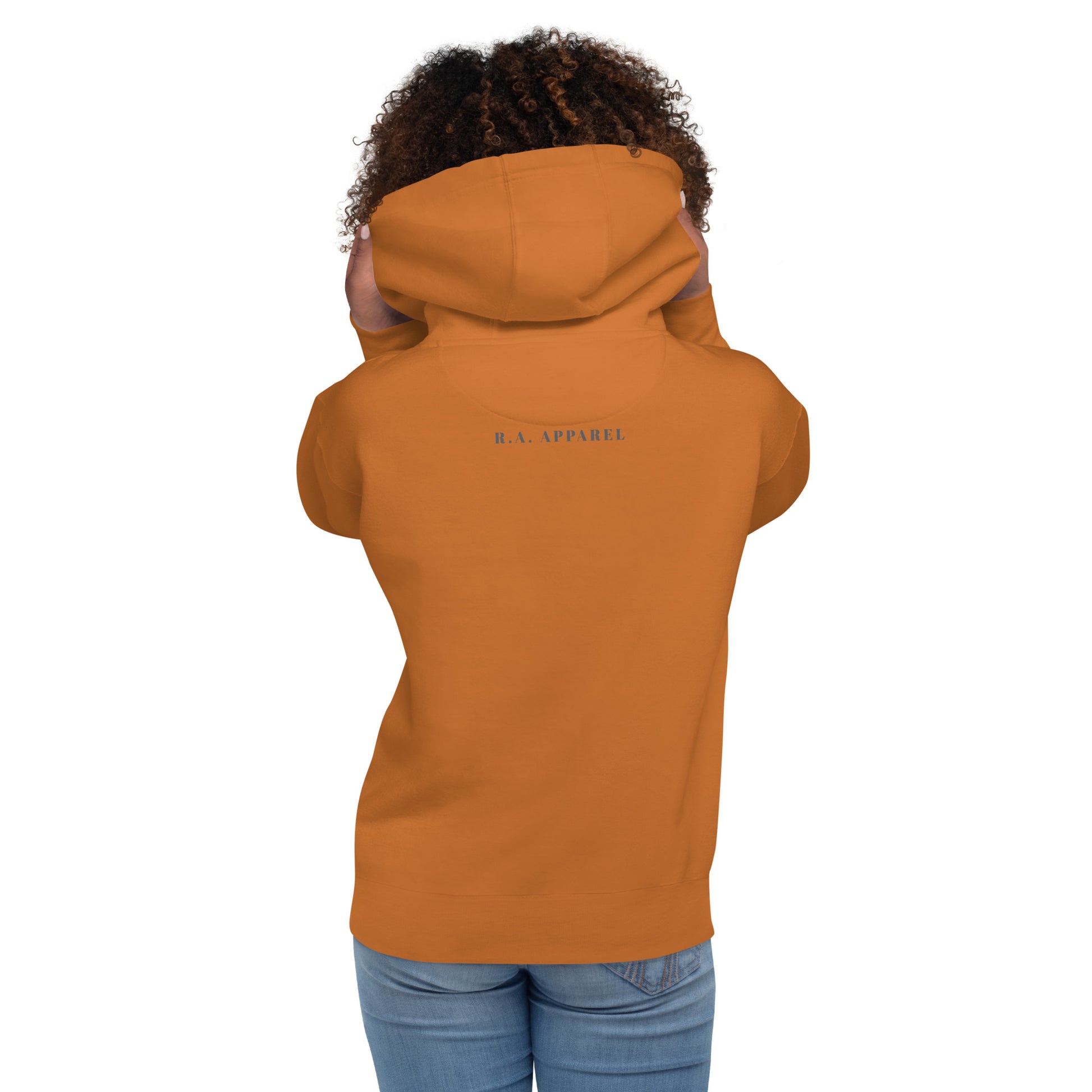 Image 38 of Forest Green Avenor Hoodie, size L, with The View Awaits artwork visible in back view.
