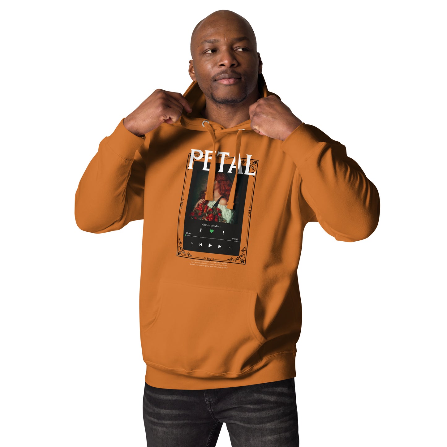 Petaline Hoodie image 21: Vintage Black version, size S with front view of the Petal range.