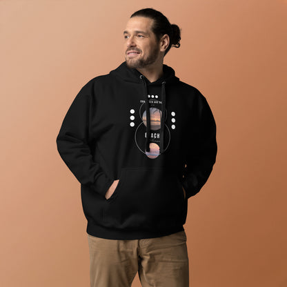 Coastline Attitude Hoodie - Left Placement image 6: Black version, size 3XL with front view of the Beach Please range.