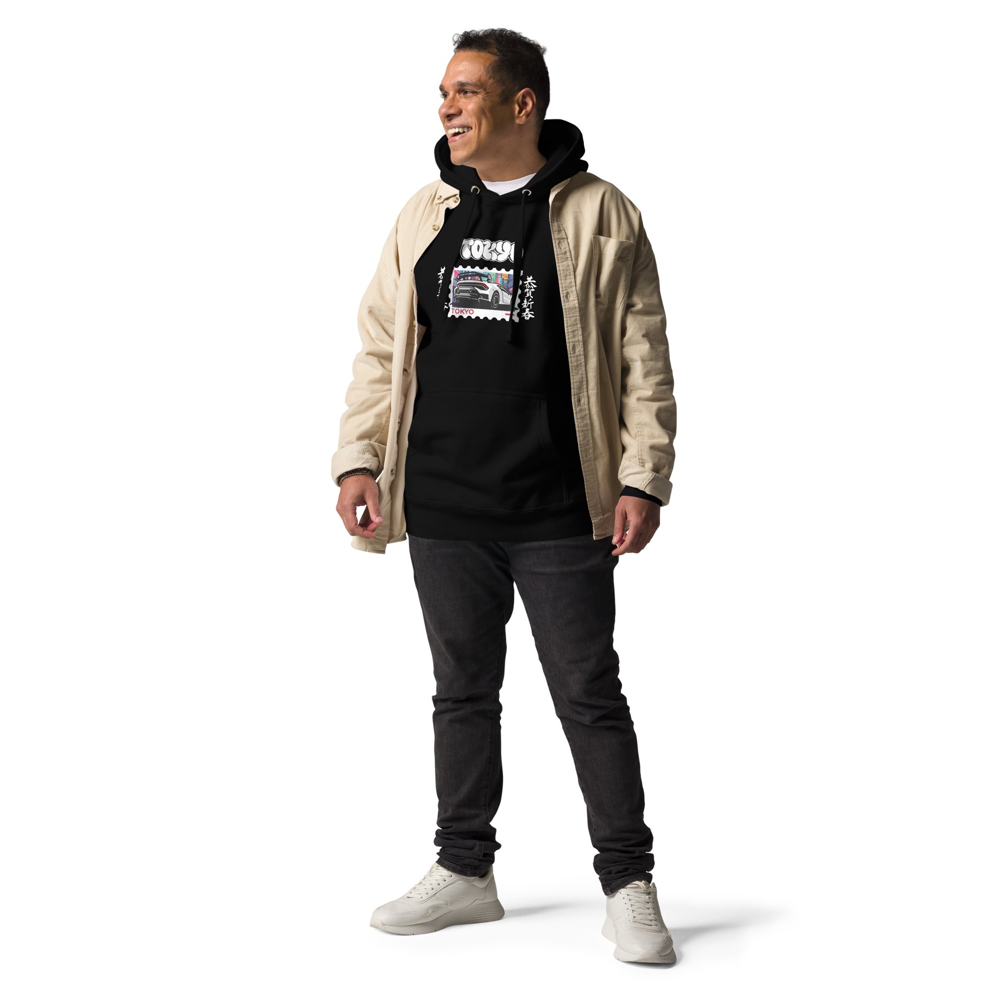 Tokyo Signal Hoodie - Left Placement product image 1 in Black, size S, with front view and left placement.