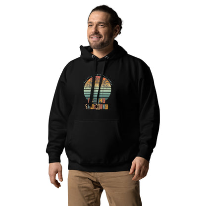 Solara Hoodie image 2: Black version, size M with front view, left-side angle of the Be the Sunshine range.
