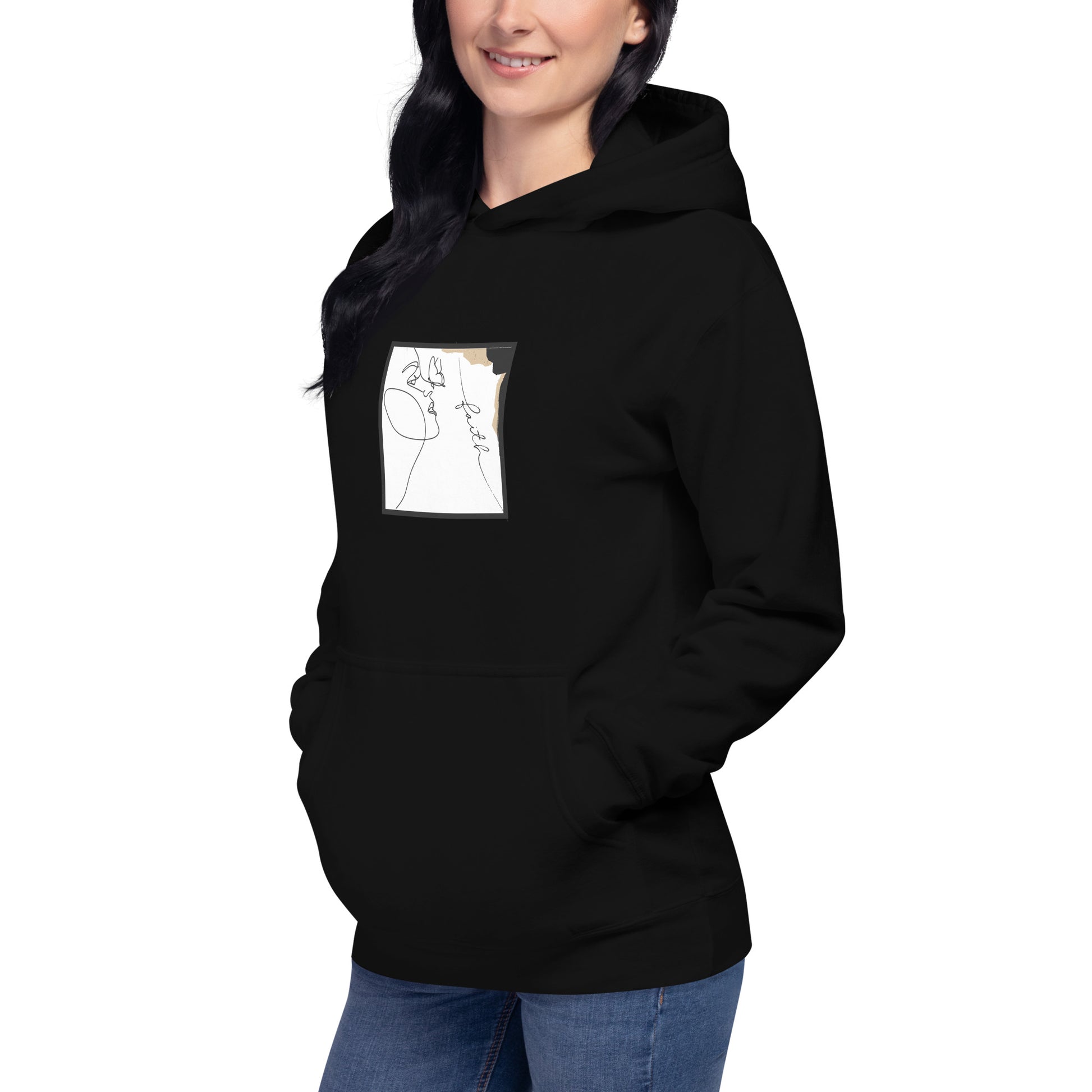 Faithline Hoodie - Left Placement image 10 in Navy Blazer, size XL, showing front view, left-side angle for the Faith design.