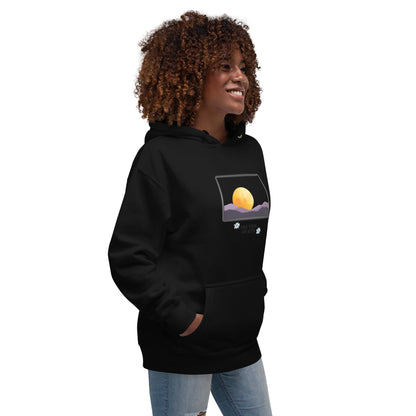 Avenor Hoodie product image 4 in Black, size XL, with front view, right-side angle and design placement.