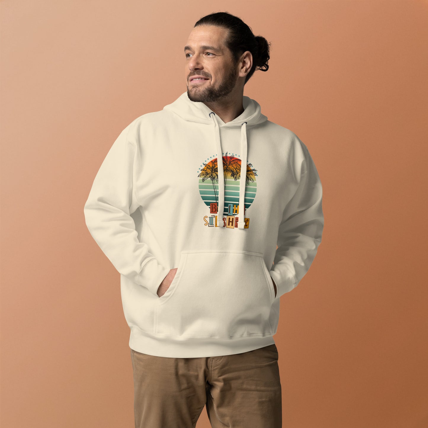 Solara Hoodie image 57: Latte version, size M with front view of the Be the Sunshine range.