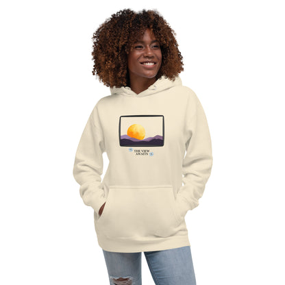Avenor Hoodie image 73 in Carolina Blue, size L, showing front view for the The View Awaits design.