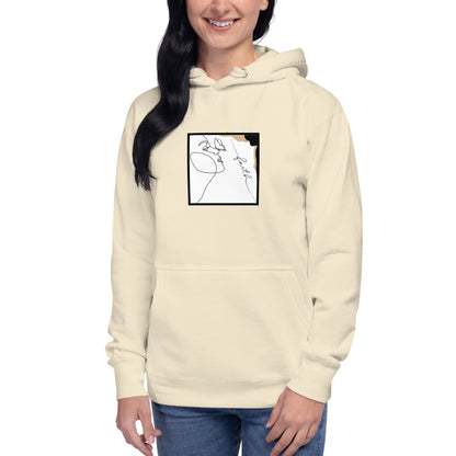 Image 85 of White Faithline Hoodie - Left Placement, size S, with Faith artwork visible in front view.