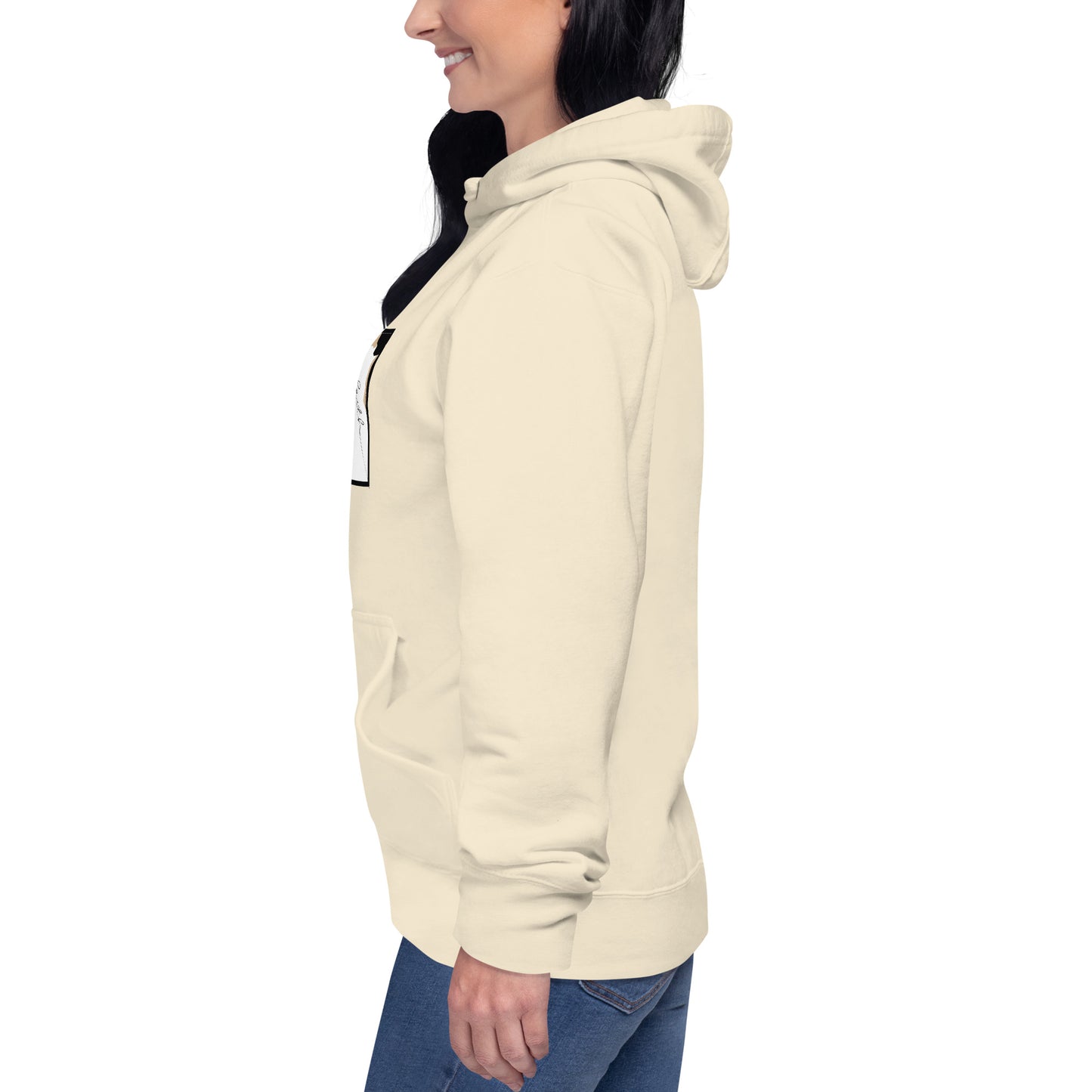 Faithline Hoodie - Left Placement image 88: White version, size XL with left-side angle of the Faith range.