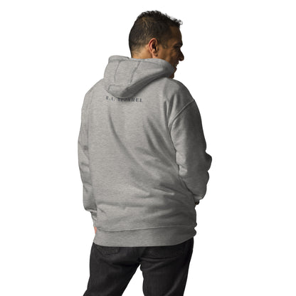 Tokyo Signal Hoodie - Left Placement by R.A. Apparel, image 4, back view, Black, size XL, left placement.
