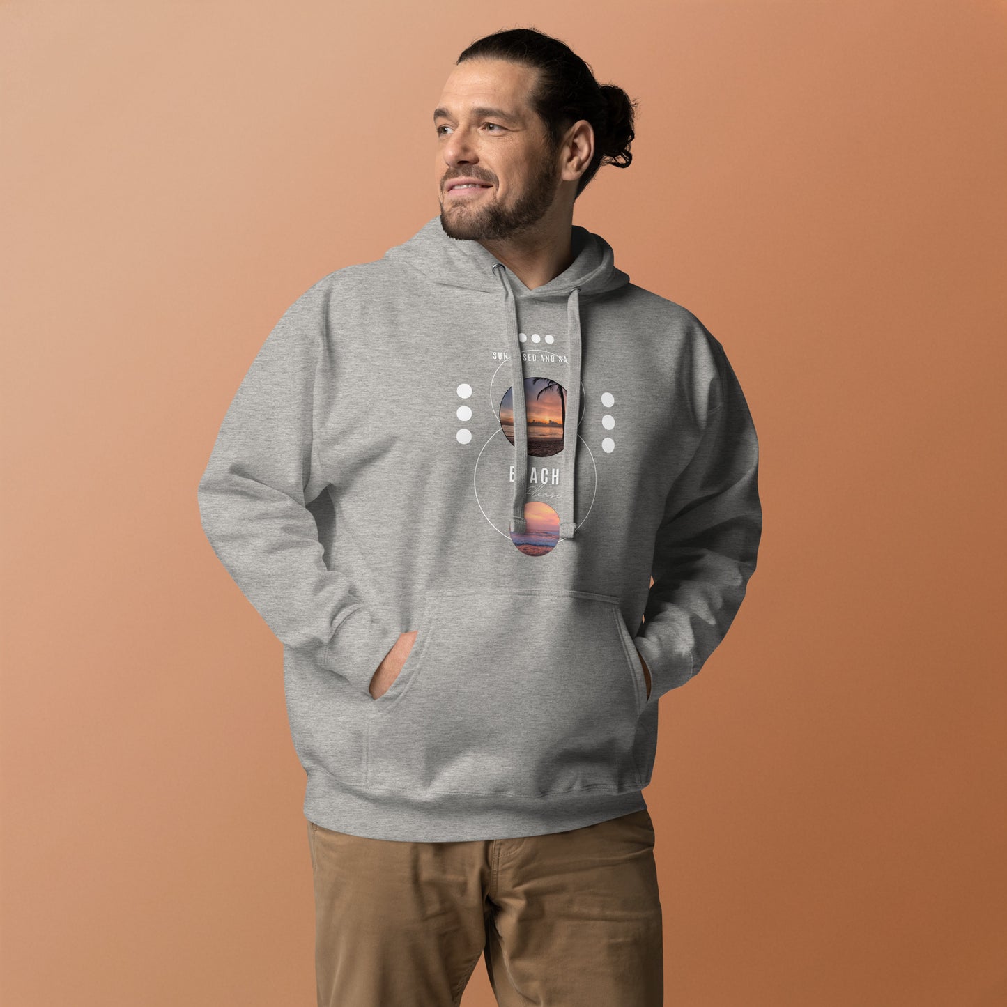 Coastline Attitude Hoodie - Left Placement by R.A. Apparel, image 9, front view, Navy Blazer, size L, left placement.