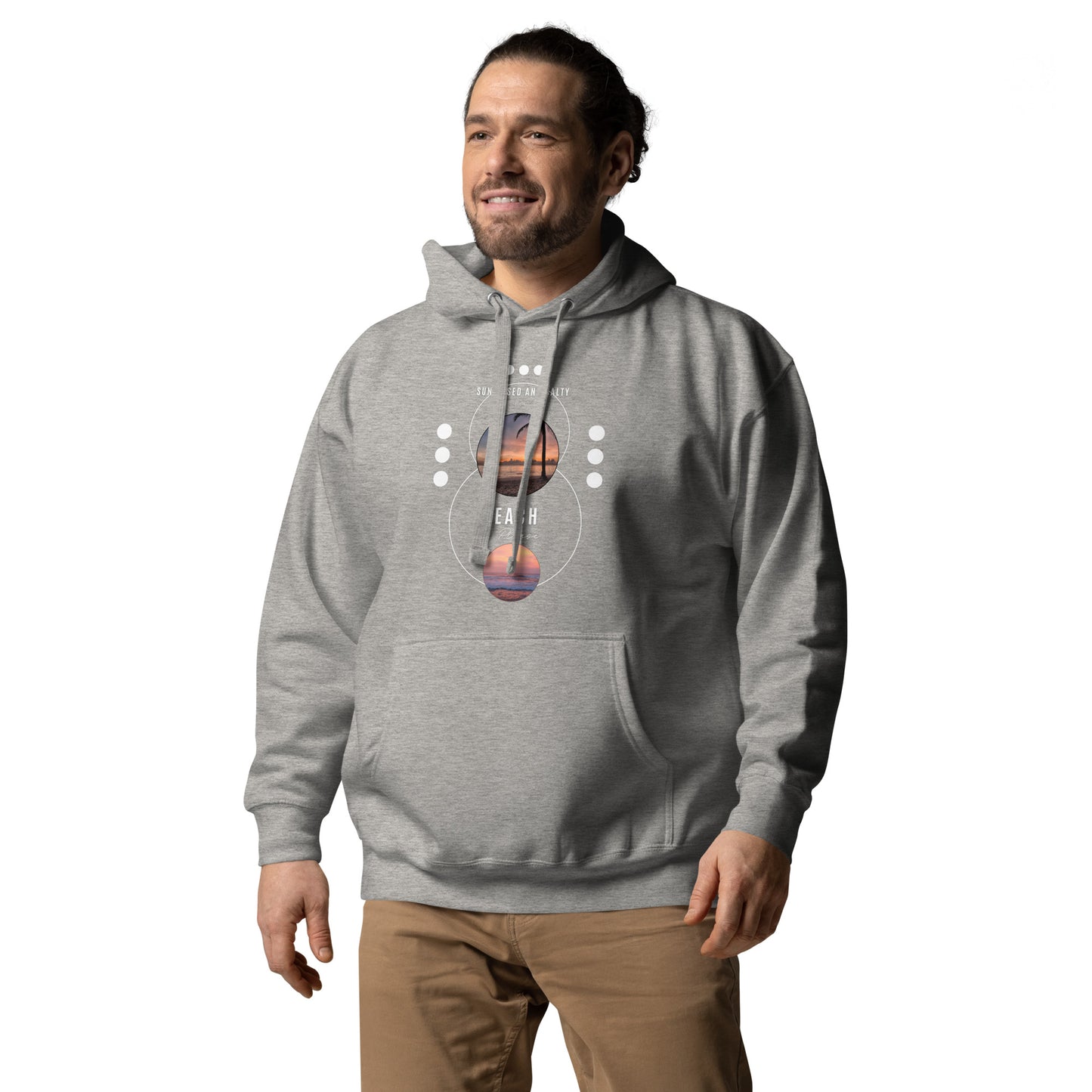 Coastline Attitude Hoodie - Left Placement by R.A. Apparel, image 8, front view, left-side angle, Navy Blazer, size M, left placement.