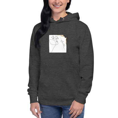 Image 19 of Charcoal Heather Faithline Hoodie - Left Placement, size S, with Faith artwork visible in front view.