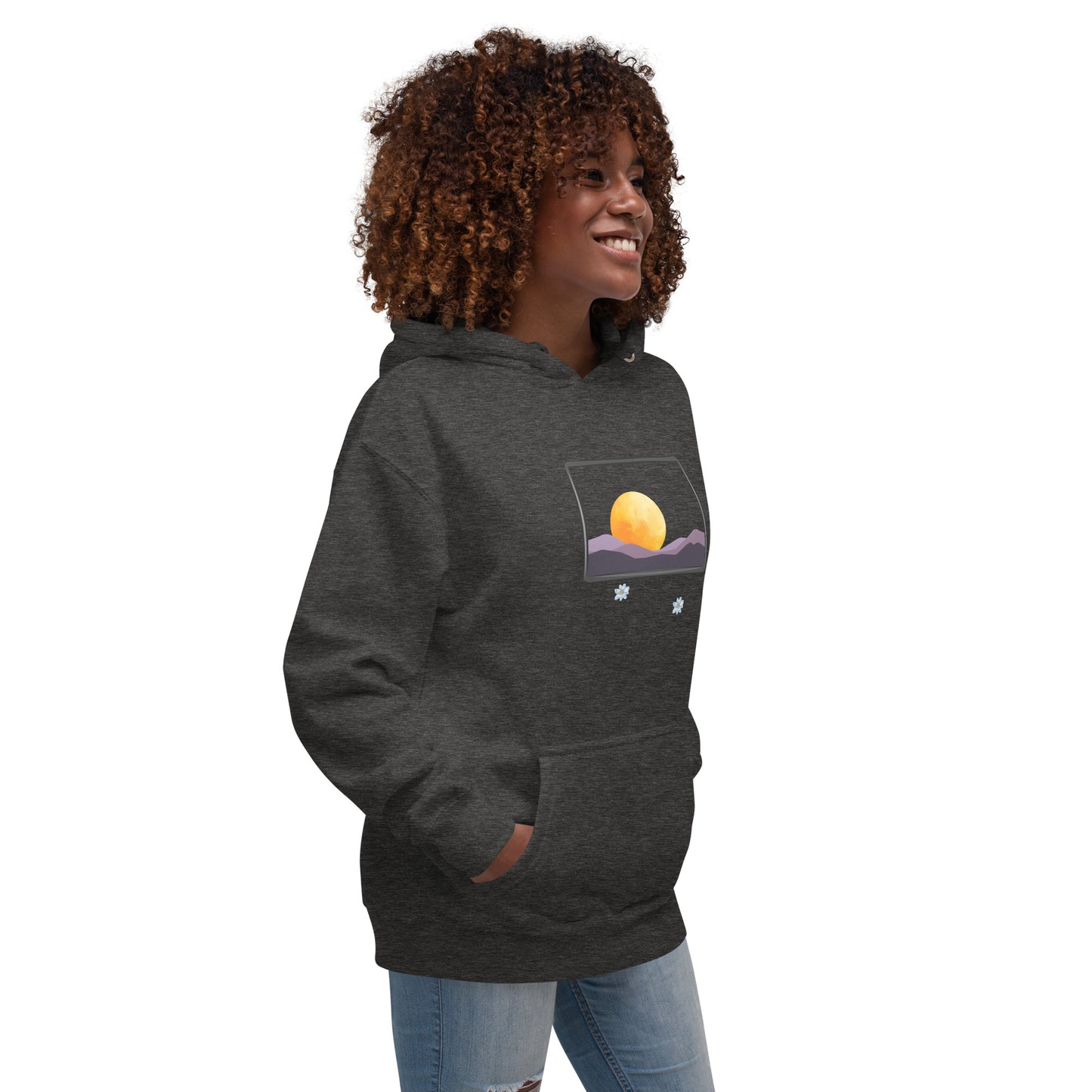 Avenor Hoodie image 16: Charcoal Heather version, size S with front view, right-side angle of the The View Awaits range.