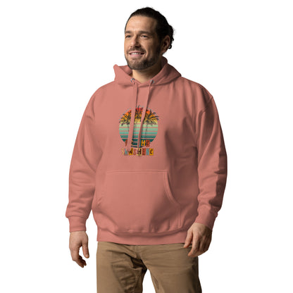 Solara Hoodie by R.A. Apparel, image 32, front view, left-side angle, Purple, size M, design placement.