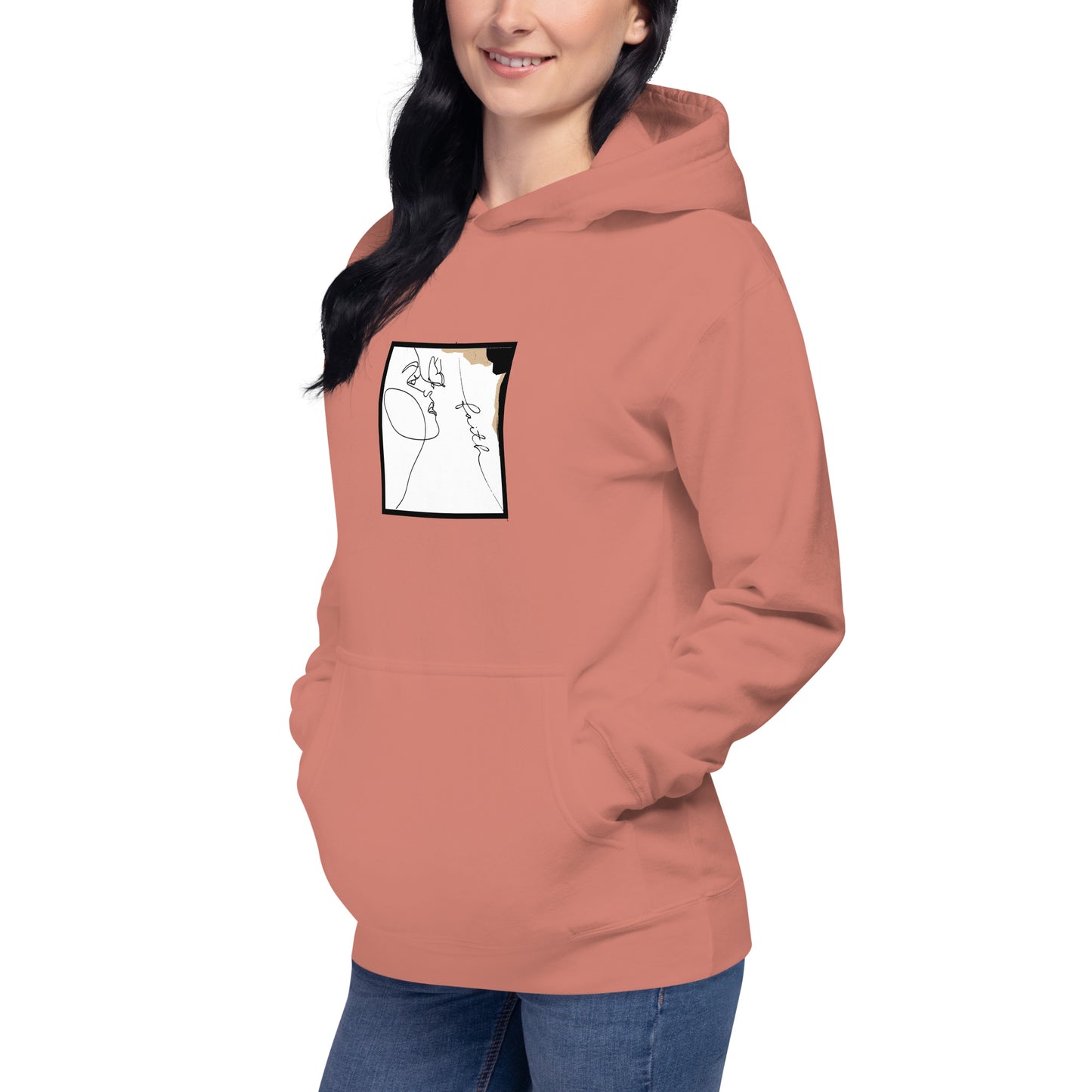 Faithline Hoodie - Left Placement image 40 in Purple, size XL, showing front view, left-side angle for the Faith design.