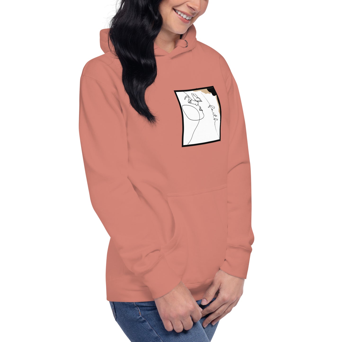 Faithline Hoodie - Left Placement by R.A. Apparel, image 42, front view, right-side angle, Purple, size 3XL, left placement.
