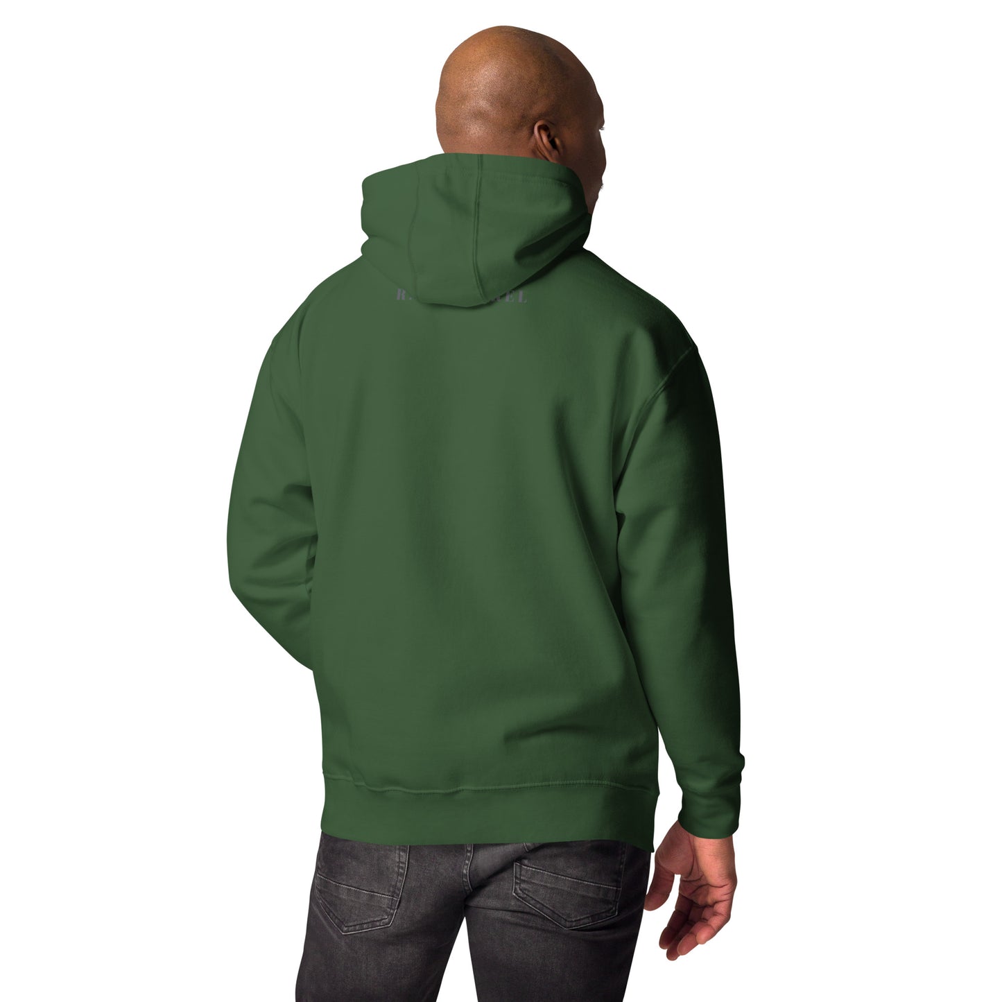 Petaline Hoodie product image 16 in Charcoal Heather, size S, with back view and design placement.