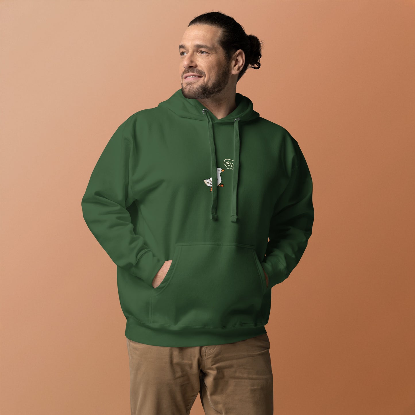 Image 24 of Vintage Black Quacksy Hoodie, size XL, with Hello Duck artwork visible in front view.