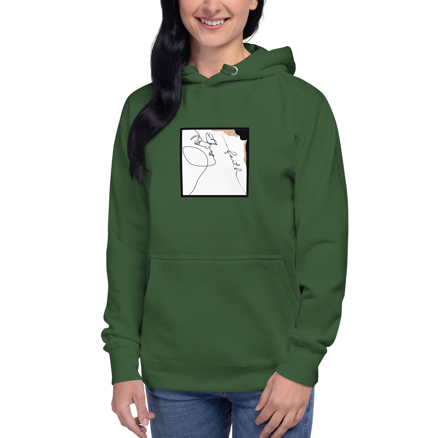 Faithline Hoodie - Left Placement by R.A. Apparel, image 67, front view, Carbon Grey, size S, left placement.
