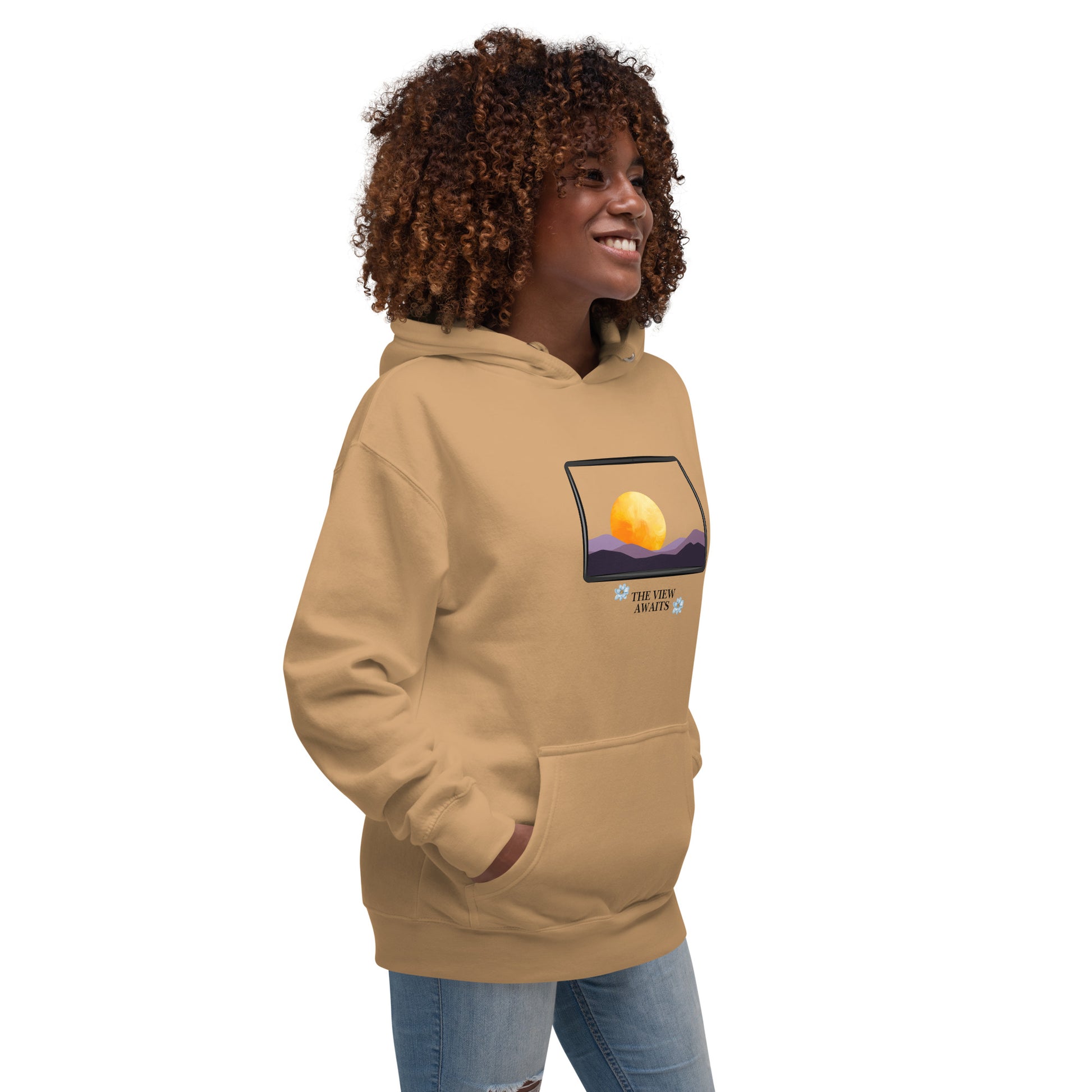 Avenor Hoodie by R.A. Apparel, image 52, front view, right-side angle, Dusty Rose, size M, design placement.