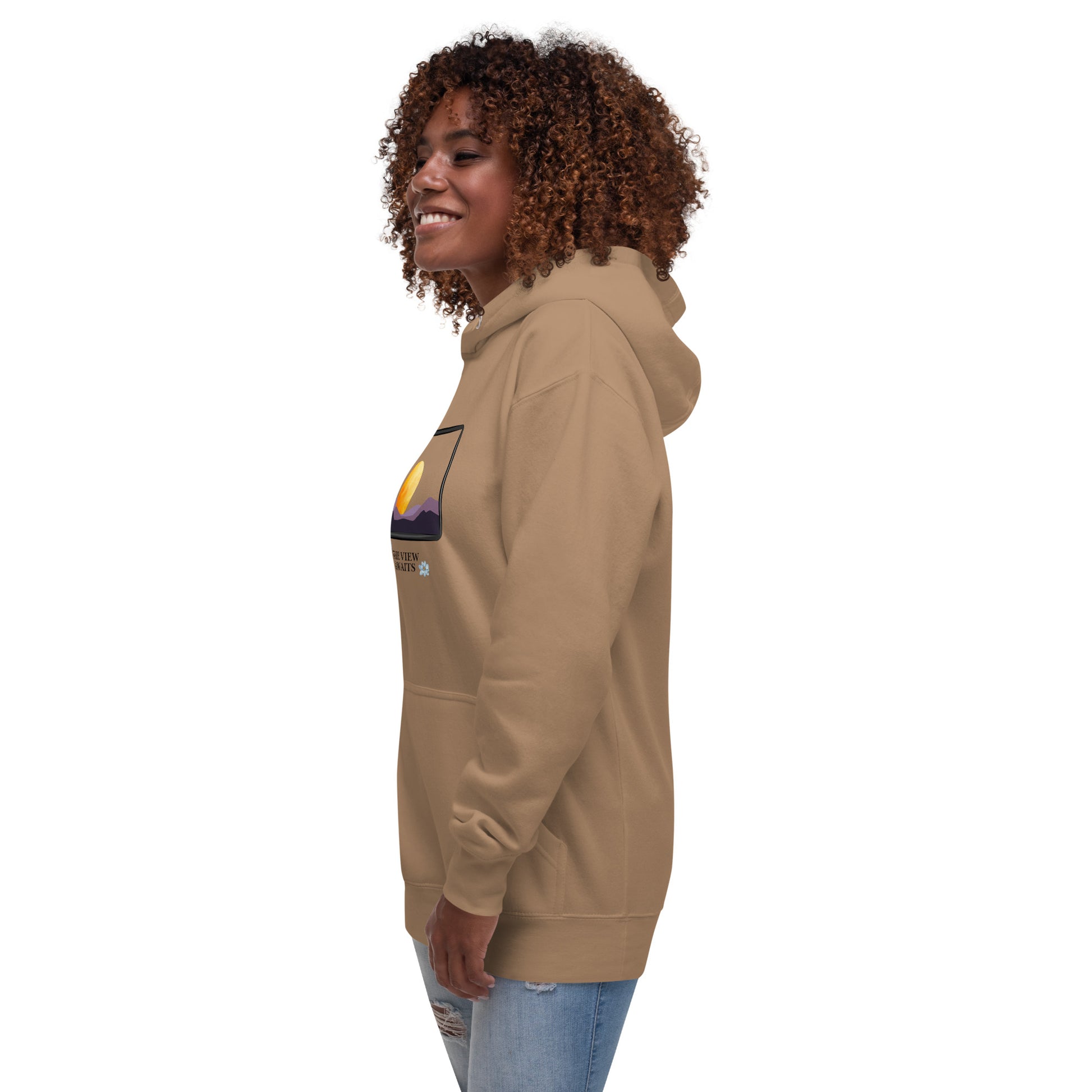 Avenor Hoodie by R.A. Apparel, image 47, front view, left-side angle, Adobe, size M, design placement.