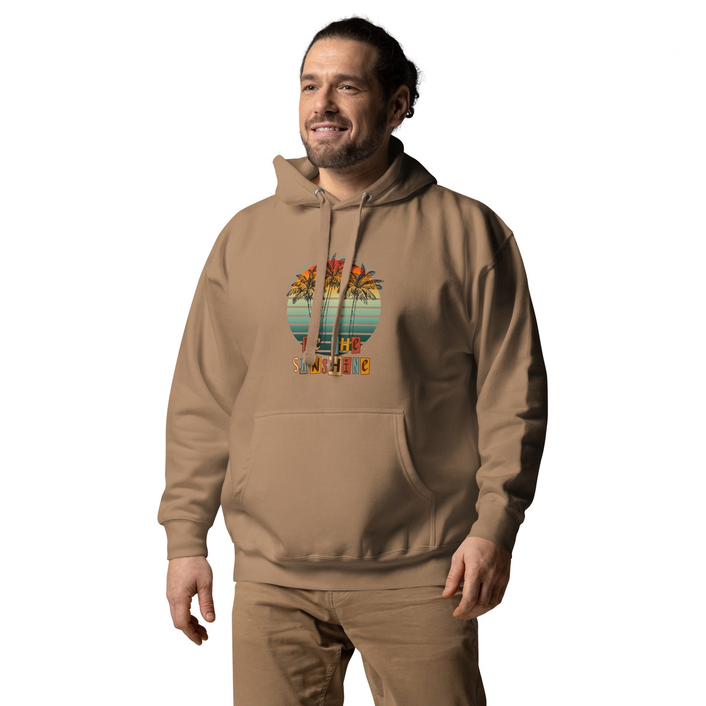 Image 35 of Purple Solara Hoodie, size 2XL, with Be the Sunshine artwork visible in front view, left-side angle.