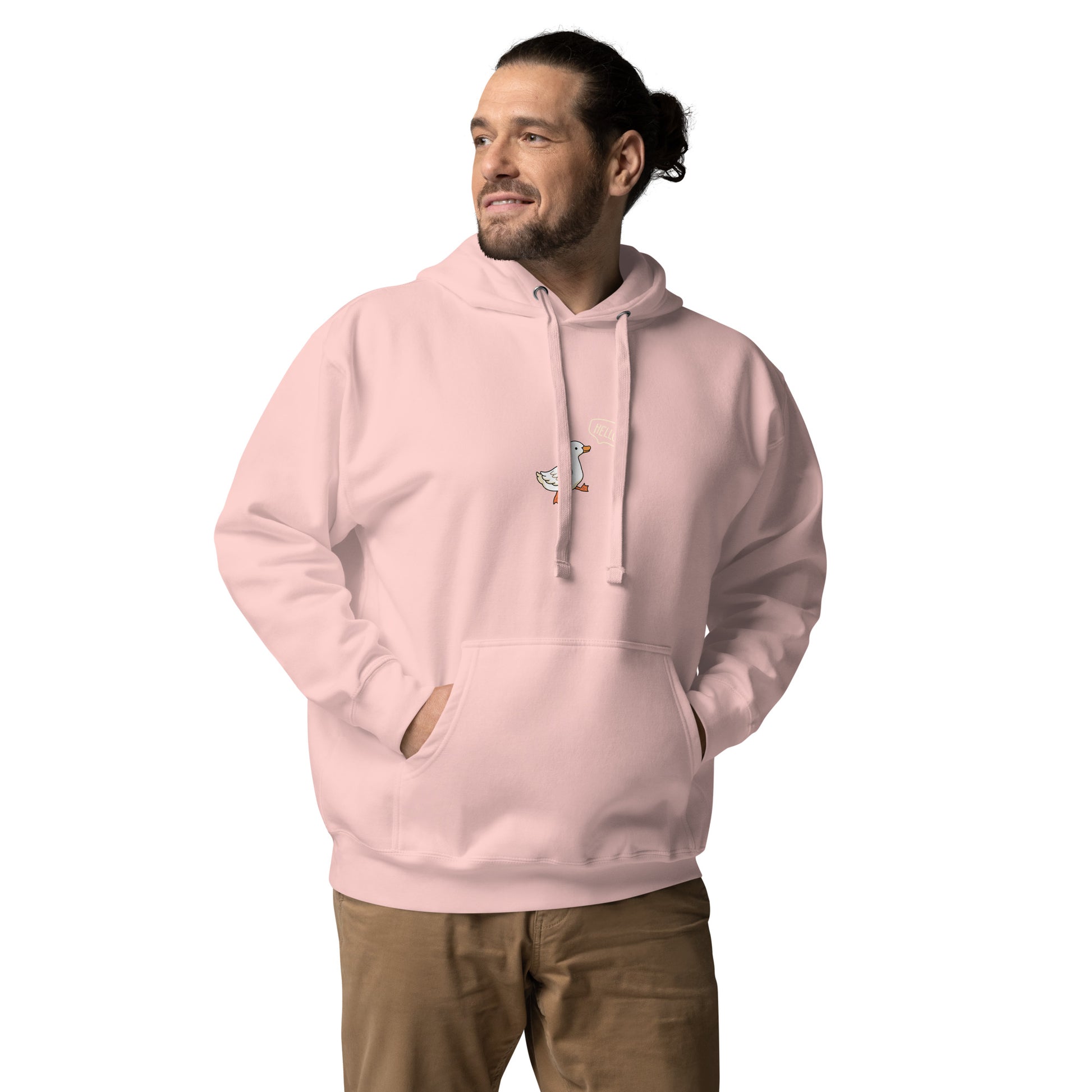 Quacksy Hoodie image 49 in Team Red, size XL, showing front view for the Hello Duck design.