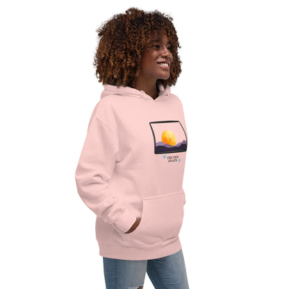 Avenor Hoodie by R.A. Apparel, image 64, front view, right-side angle, Khaki, size XL, design placement.