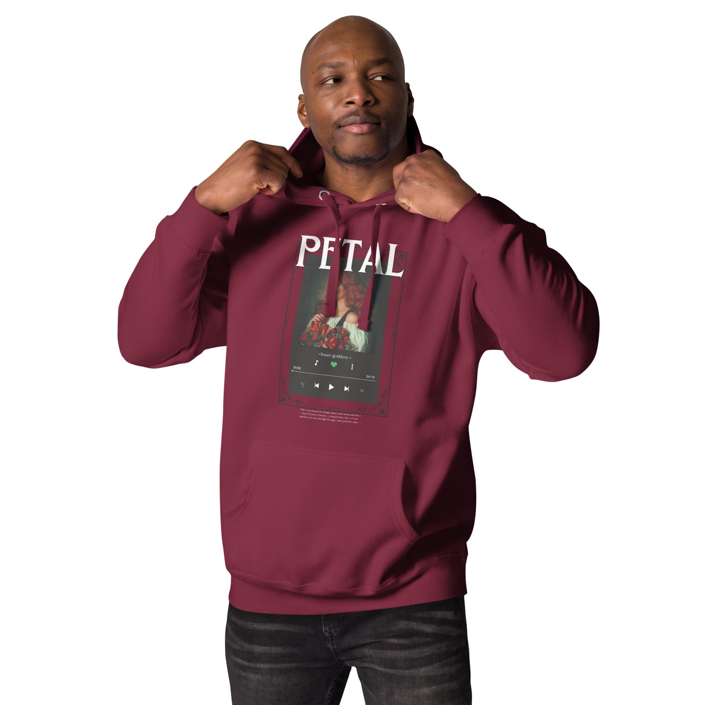 Petaline Hoodie product image 5 in Black, size 2XL, with front view and design placement.
