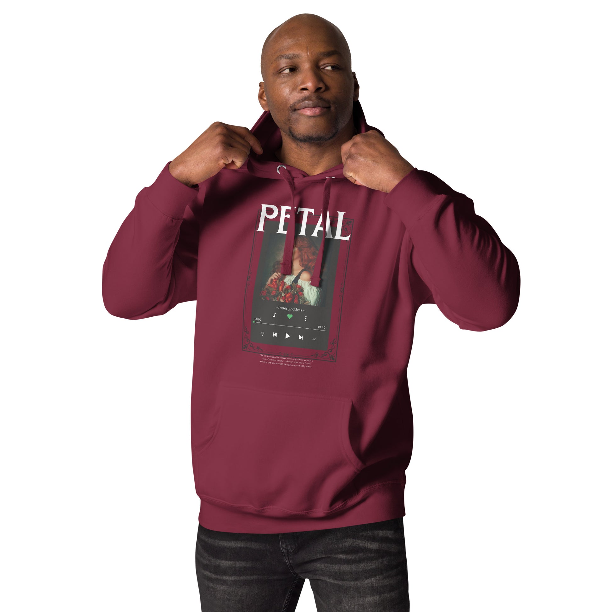 Petaline Hoodie product image 5 in Black, size 2XL, with front view and design placement.