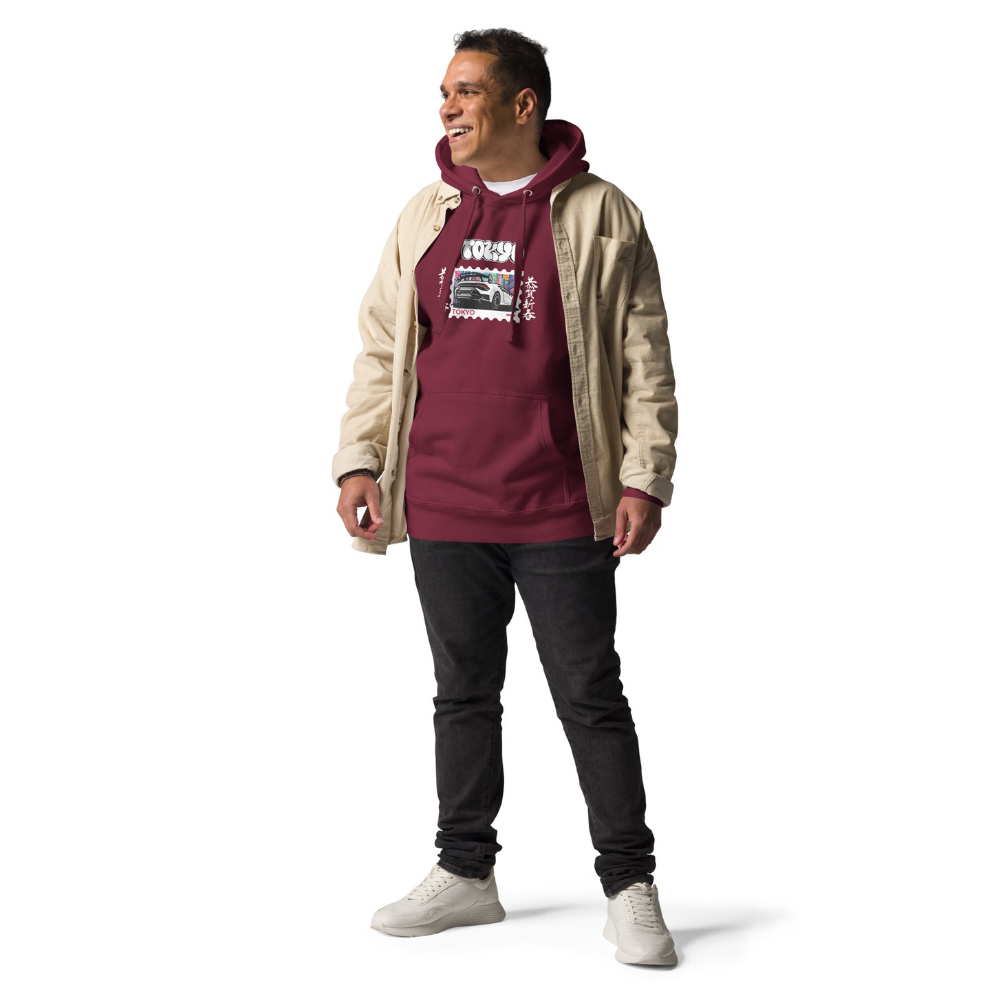 Tokyo Signal Hoodie - Left Placement image 7: Navy Blazer version, size S with front view of the Tokyo range.
