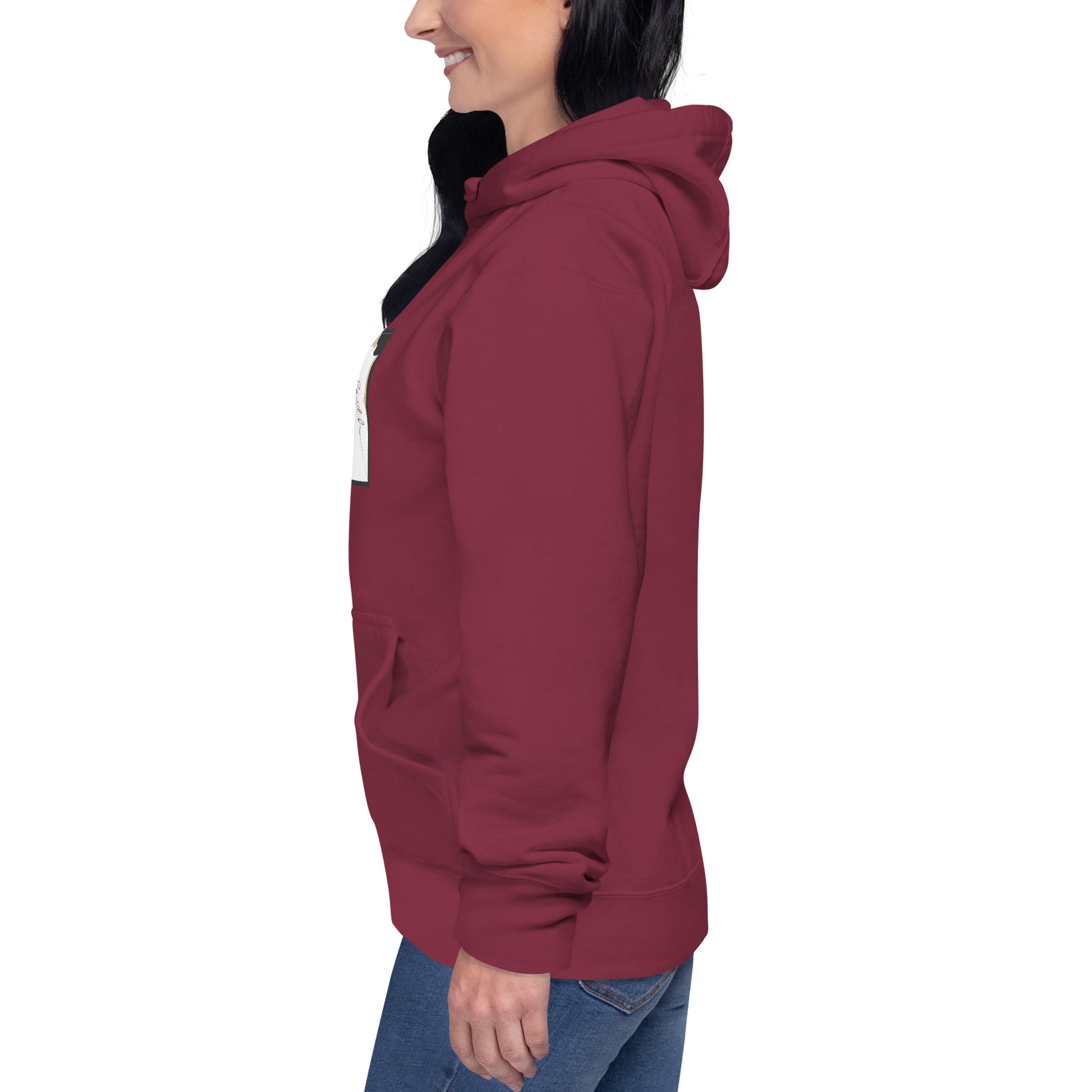 Faithline Hoodie - Left Placement image 27 in Vintage Black, size L, showing left-side angle for the Faith design.